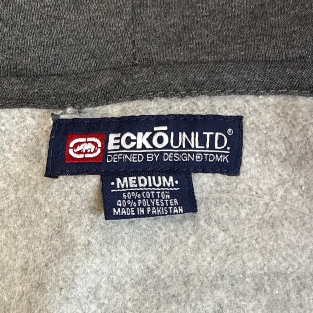 Ecko Unltd Mens Gray Camo Full Zip Hoodie Sweatshirt Fleece Lined Medium NEW - Picture 6 of 11